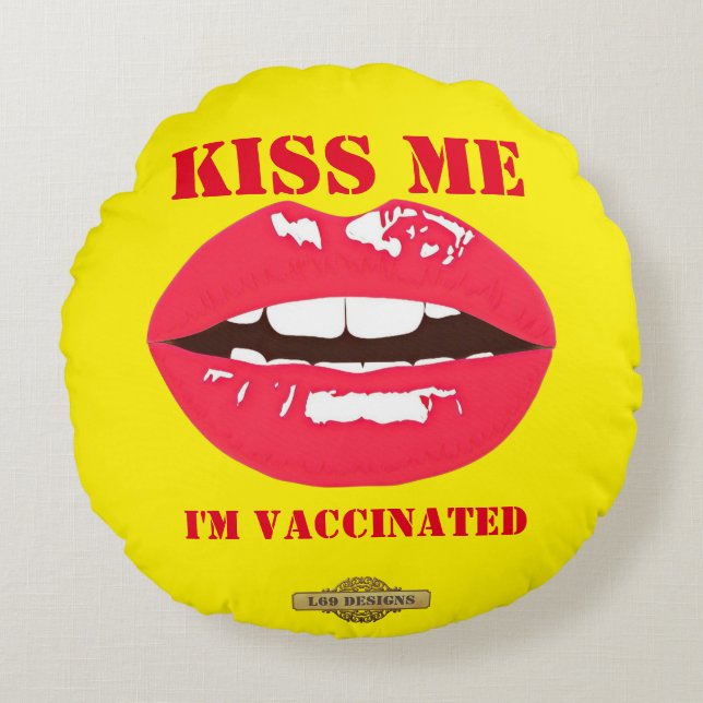 Rundkissen "KISS ME" Rundes Kissen (Vorderseite)