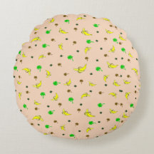 Rundkissen mit Banane und Palmen