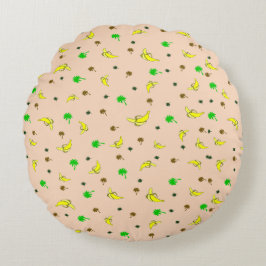 Rundkissen mit Banane und Palmen Rundes Kissen