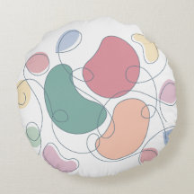 Rundkissen mit Minimalistischen Abstrakten Motiven