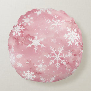 Rundkissen mit schneekristallinem Muster Rundes Kissen