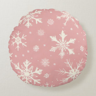 Rundkissen mit schneekristallinem Muster Rundes Kissen
