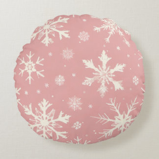 Rundkissen mit schneekristallinem Muster Rundes Kissen