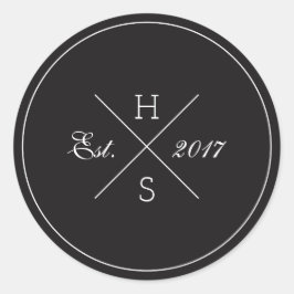 Rundkleber für das Monogramm Runder Aufkleber