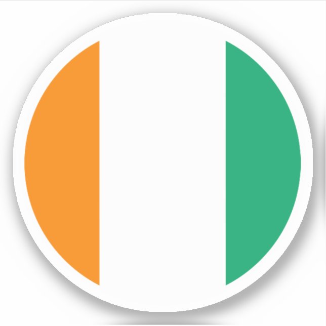 Rundkleber für die Flagge von Elfenbeinküste Aufkleber (Vorderseite)