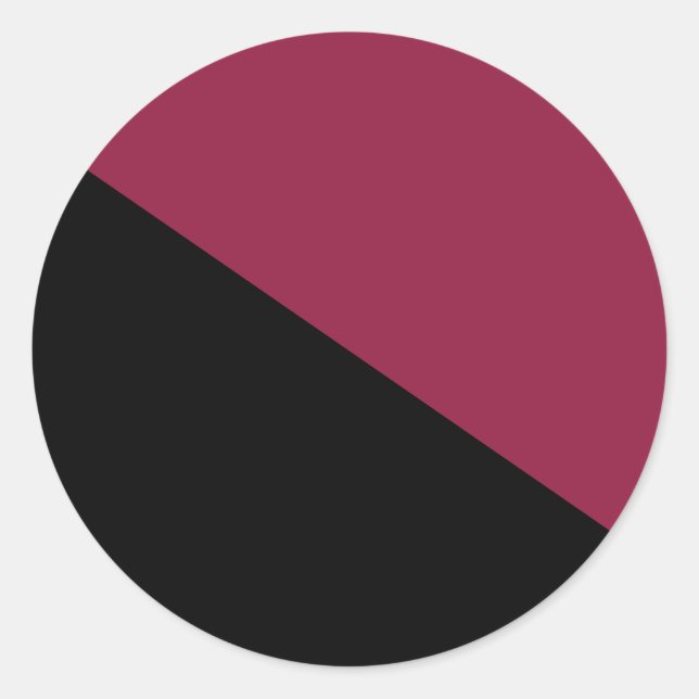 Rundkleber für Farbblöcke (schwarz und Berry rot) Runder Aufkleber (Vorderseite)