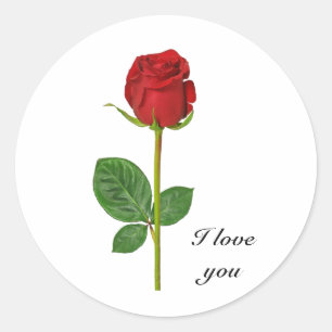 Rundkleber mit Rose Runder Aufkleber