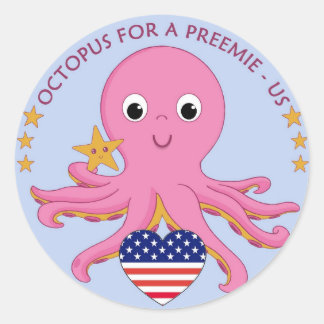 Rundkleber-Oktopus für eine Prämie in den USA Runder Aufkleber