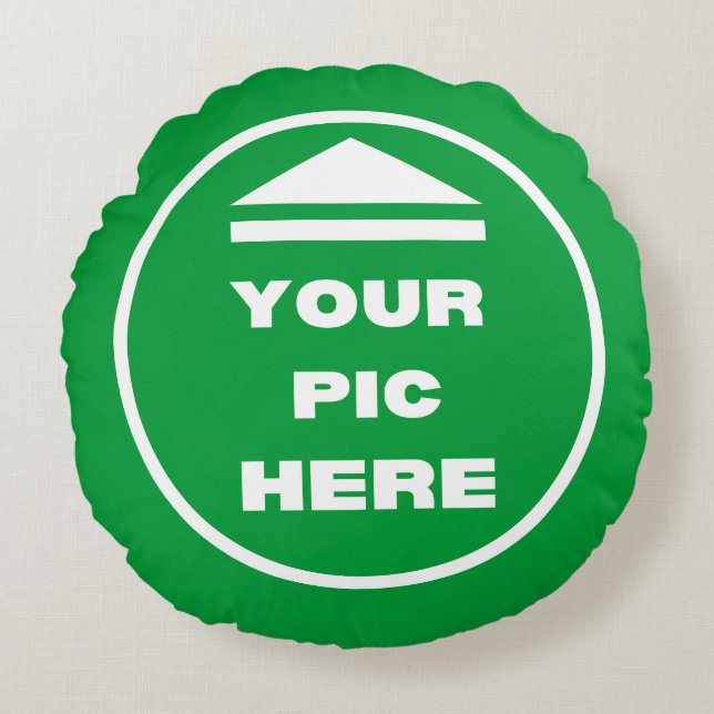 Rundkopfkissen - Bild hinzufügen Rundes Kissen (Vorderseite)