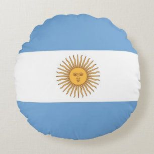 Rundkopfkissen mit argentinischer Flagge Rundes Kissen