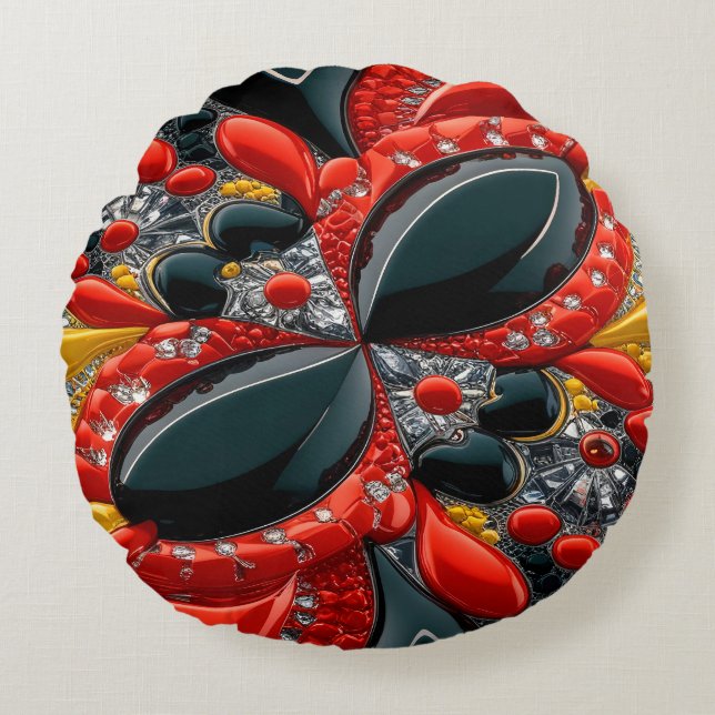 Rundkopfkissen mit Deutschland Farben Rundes Kissen (Vorderseite)