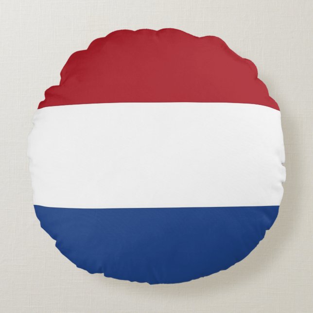Rundkopfkissen mit Flagge der Niederlande Rundes Kissen (Vorderseite)