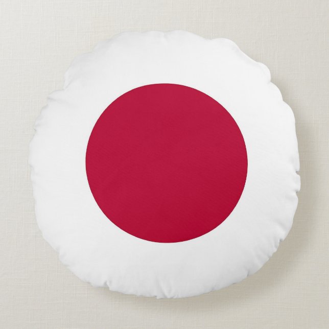 Rundkopfkissen mit japanischer Flagge Rundes Kissen (Vorderseite)