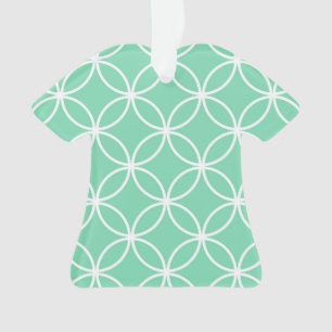 Rundkreise mit neiggrünen und weißen geometrischen ornament