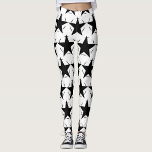 Rundkreisgeometrisches Muster für Schwarz und Weiß Leggings
