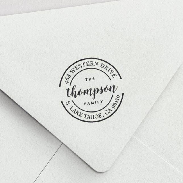 RundLogo | Rücksendeadresse von Familiennamen Permastempel (Von Creator hochgeladen)