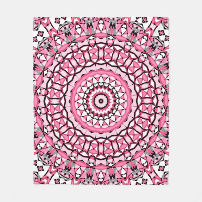 Rundmandala-Muster im Mosai-Stil aus Glas Fleecedecke (Vorderseite)