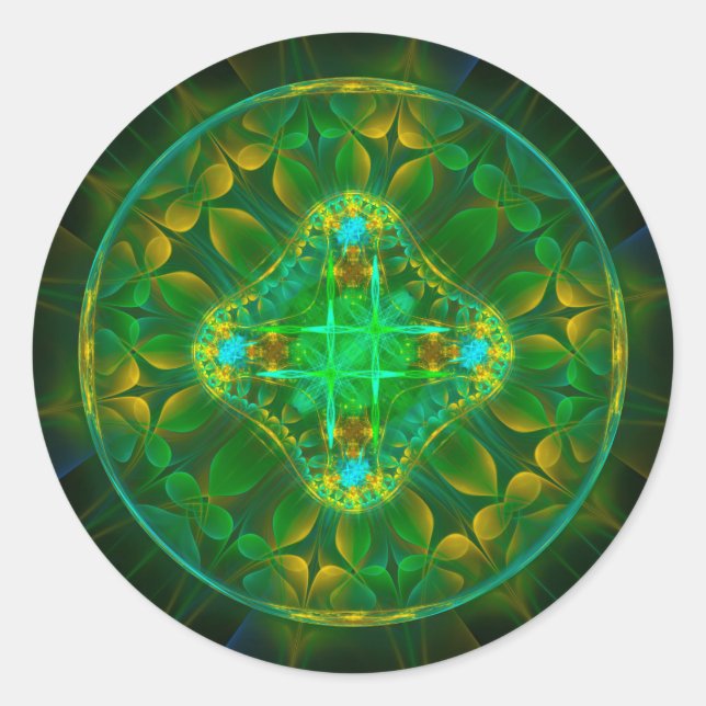 Rundmärchen aus Fraktal Runder Aufkleber (Vorderseite)