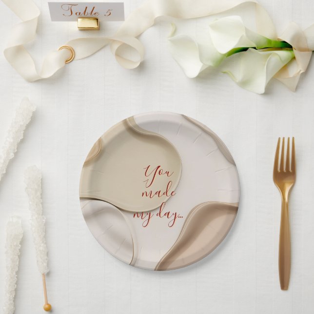 Rundpapierplatte in stylischer Grafik Pappteller (Hochzeit)
