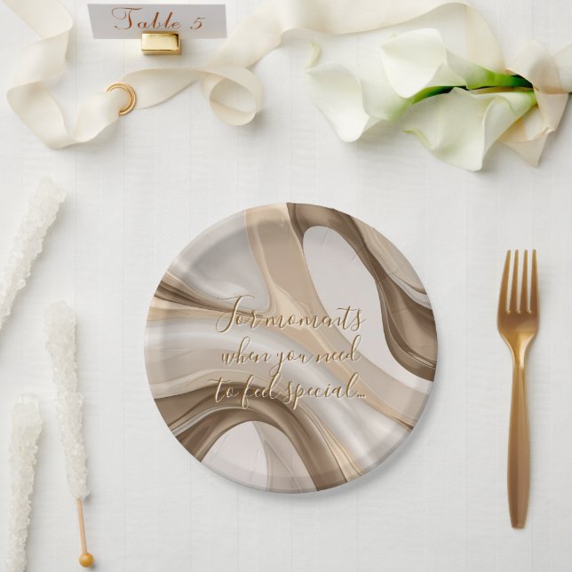 Rundpapierplatte in stylischer Grafik Pappteller (Hochzeit)