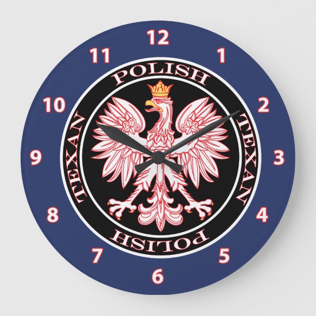 Rundpolnischer Adler Große Wanduhr (Vorderseite)
