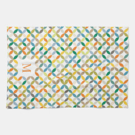 Rundquadrat Muster warm Tonmonogramm Geschirrtuch