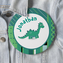 Rundrahmen in grün/blau mit niedlichem Dinosaurier Button