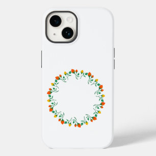 Rundrahmen mit Blumenrahmen, gelb und rote Rose, B Case-Mate iPhone 14 Hülle