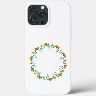 Rundrahmen mit Blumenrahmen, gelb und rote Rose, B Case-Mate iPhone Hülle