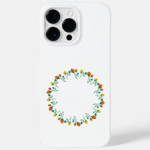 Rundrahmen mit Blumenrahmen, gelb und rote Rose, B Case-Mate iPhone 14 Pro Max Hülle