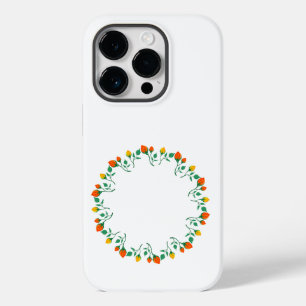 Rundrahmen mit Blumenrahmen, gelb und rote Rose, B Case-Mate iPhone 14 Pro Hülle