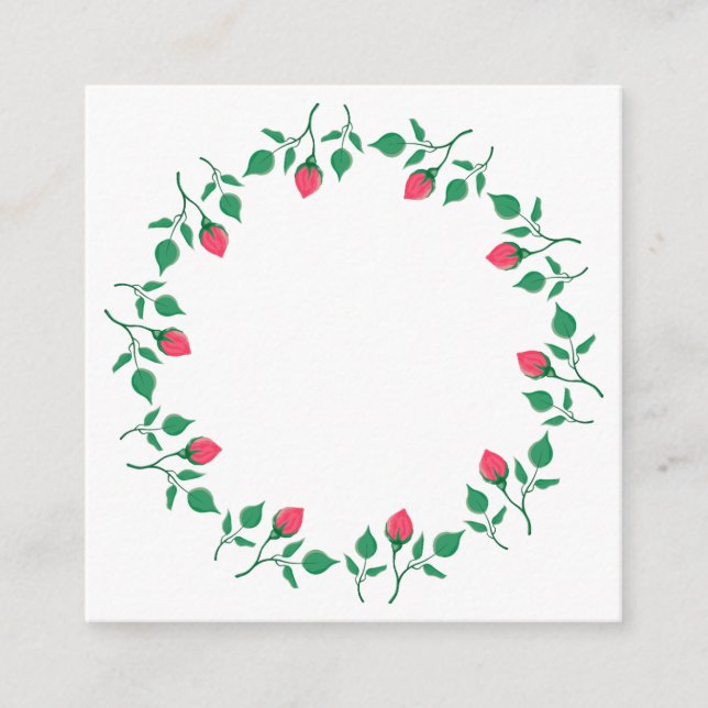 Rundrahmen mit rosa rosa Blume Begleitkarte (Vorderseite)