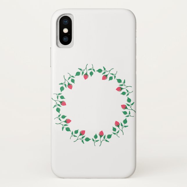 Rundrahmen mit rosa rosa Blume Case-Mate iPhone Hülle (Rückseite)