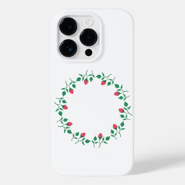 Rundrahmen mit rosa rosa Blume Case-Mate iPhone Hülle (Rückseite)