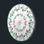 Rundrahmen mit rosa rosa Blume Dartscheibe<br><div class="desc">Elegante Kreissäge mit Blumenmotiv aus rosa rosa Blume mit Blätter</div>