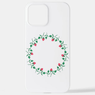Rundrahmen mit rosa rosa Blume iPhone 12 Pro Max Hülle