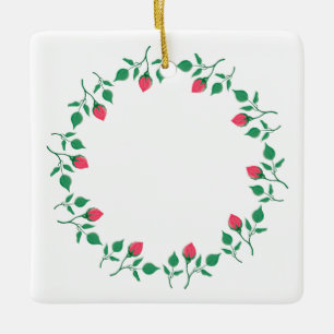 Rundrahmen mit rosa rosa Blume Keramikornament