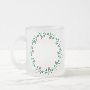 Rundrahmen mit rosa rosa Blume Mattglastasse