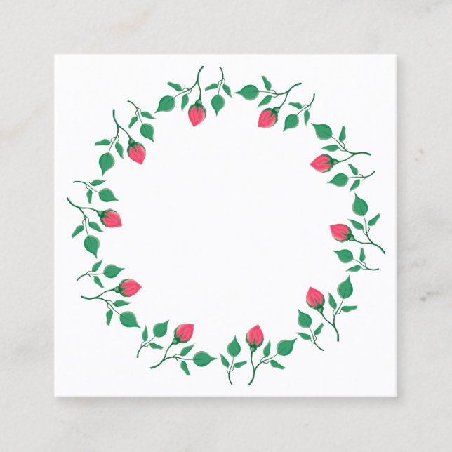 Rundrahmen mit rosa rosa Blume Rabattkarte (Vorderseite)