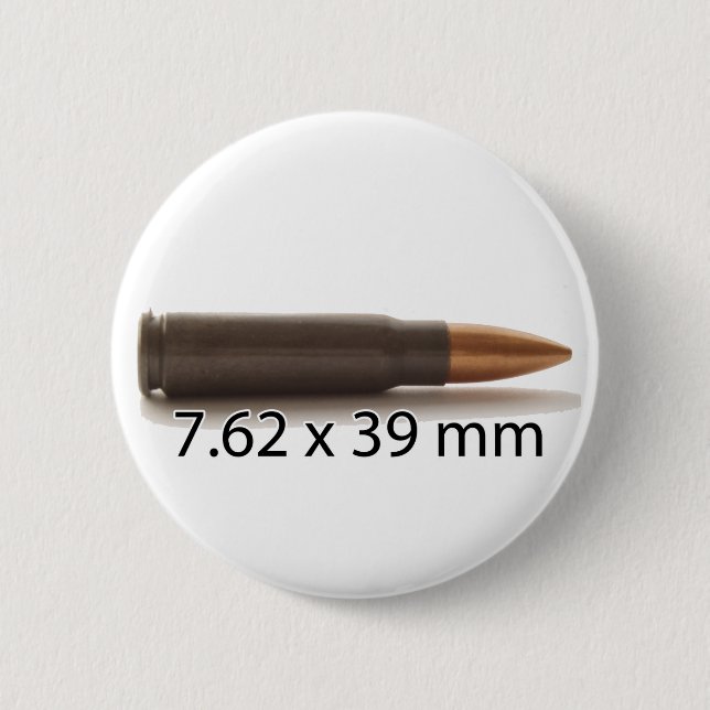 Rundschaltfläche AK47 Ammo 7,62 x 39 mm Button (Vorderseite)