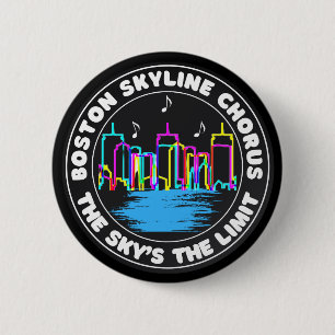 Rundschaltfläche für das Boston Skyline Chorlogo Button