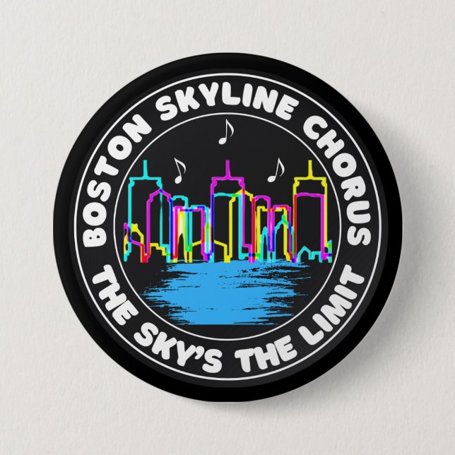 Rundschaltfläche für das Boston Skyline Chorlogo Button (Vorderseite)