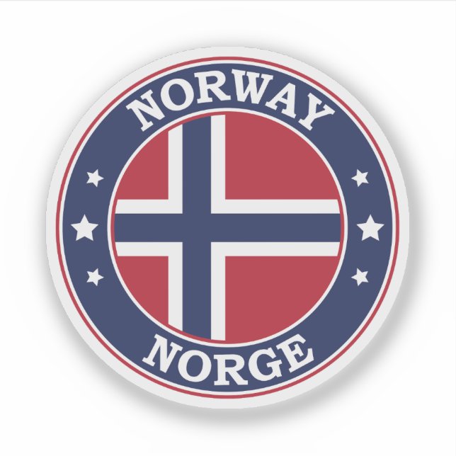 Rundschreiben für die norwegische Flagge Aufkleber (Vorderseite)