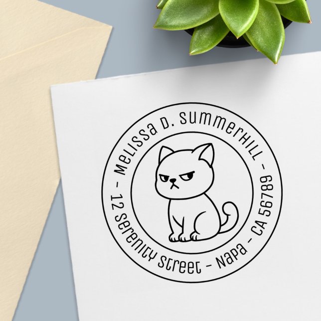 Rundschreiben mürrische launische Katze Permastempel (Von Creator hochgeladen)