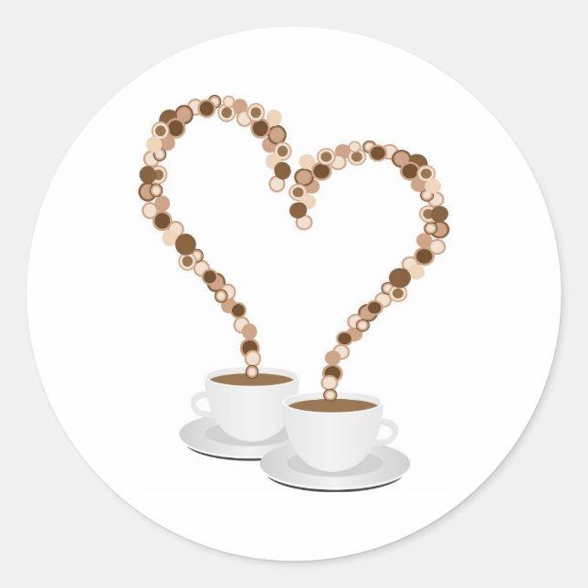 Rundsticker " Morgenkaffee " Runder Aufkleber (Vorderseite)
