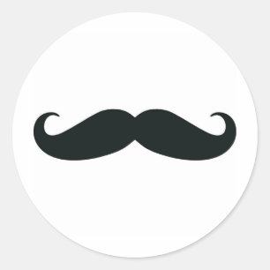 Rundsticker - Mustache Runder Aufkleber
