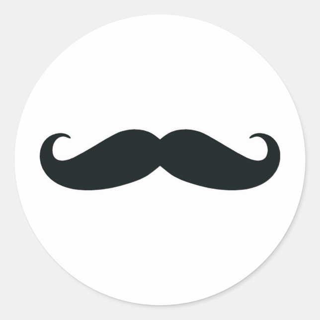 Rundsticker - Mustache Runder Aufkleber (Vorderseite)