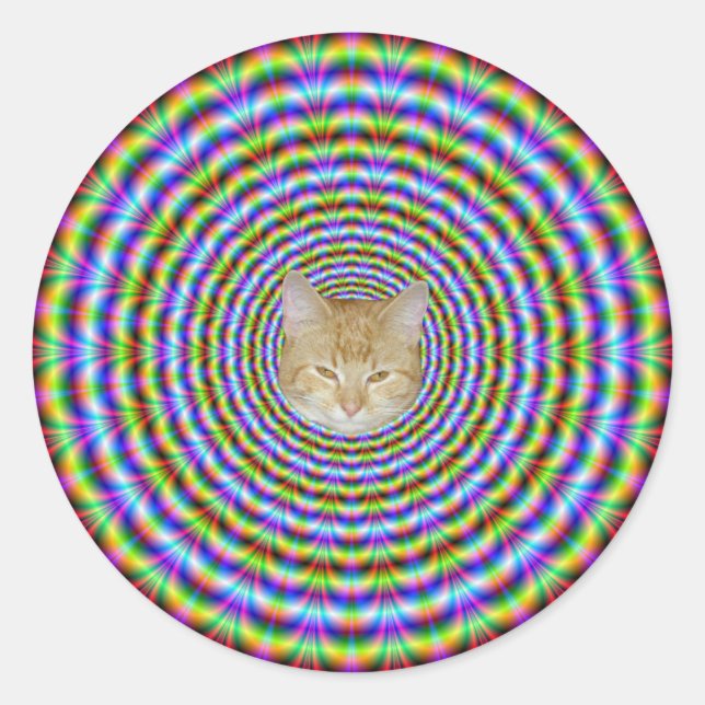 Rundsticker Psychedelic Neon Ripples Runder Aufkleber (Vorderseite)