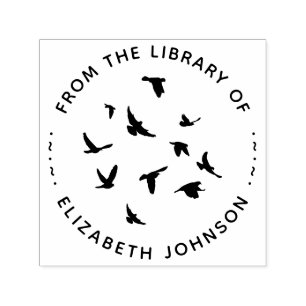 Rundtypografie von Vögeln aus der Bibliothek Permastempel