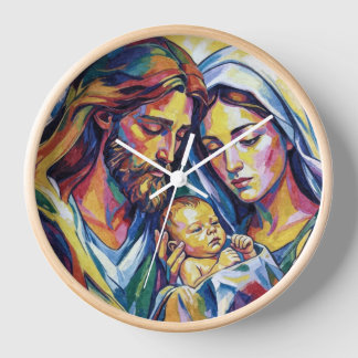 Runduhr 25,4 cm mit Rahmen aus Naturholz Uhr